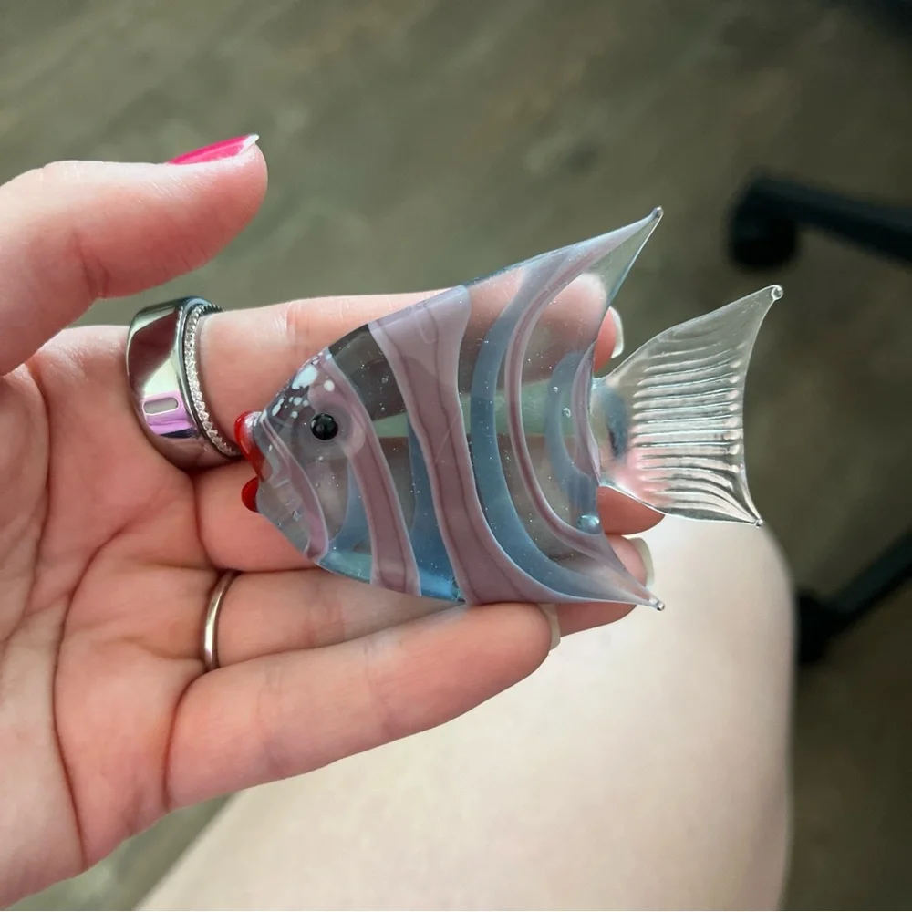 Handcrafted Glass Fish - blue, purple